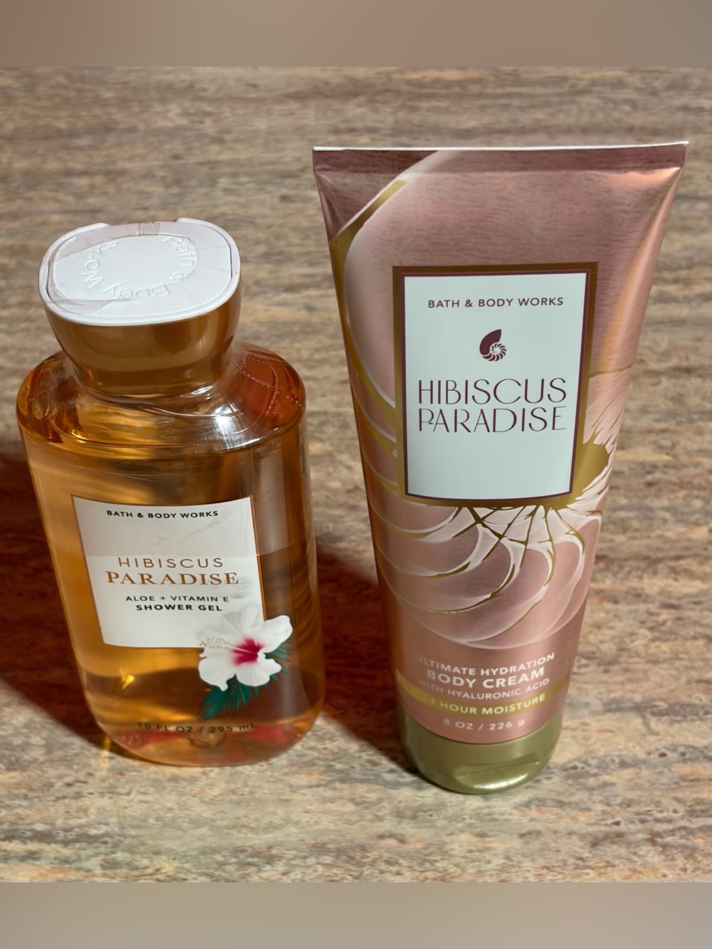 Bath & Body Works Hibiscus Paradise Shower Gel & Body Cream — Pink